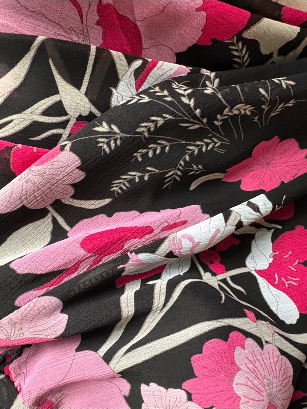 Studio I Black Midi Dress with Pink Floral Print - Picture 10 of 10